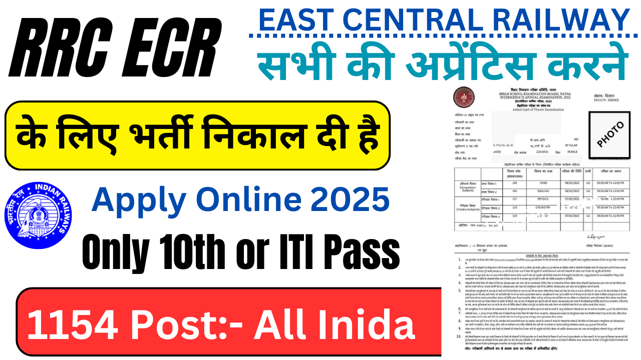 Railway RRC ECR Apprentice Online Form 2025