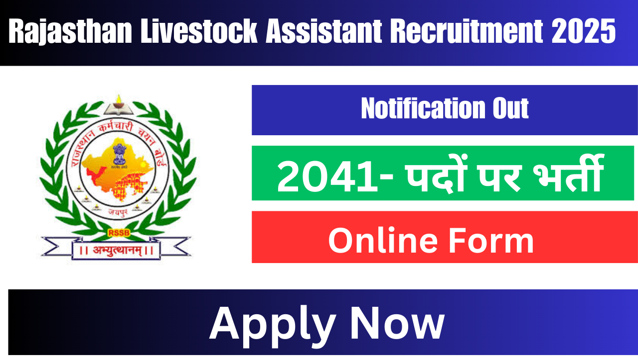 Rajasthan Livestock Assistant Recruitment 2025